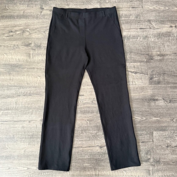 Quince Ultra Stretch Ponte Straight Leg Pants Black XL Tall 32 Inseam - Picture 2 of 12